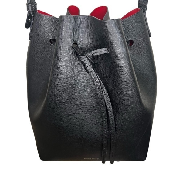 Mansur Gavriel Handbags - Mansur Gavriel Black Saffiano Leather Bucket Bag
